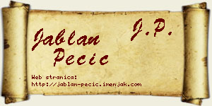 Jablan Pecić vizit kartica